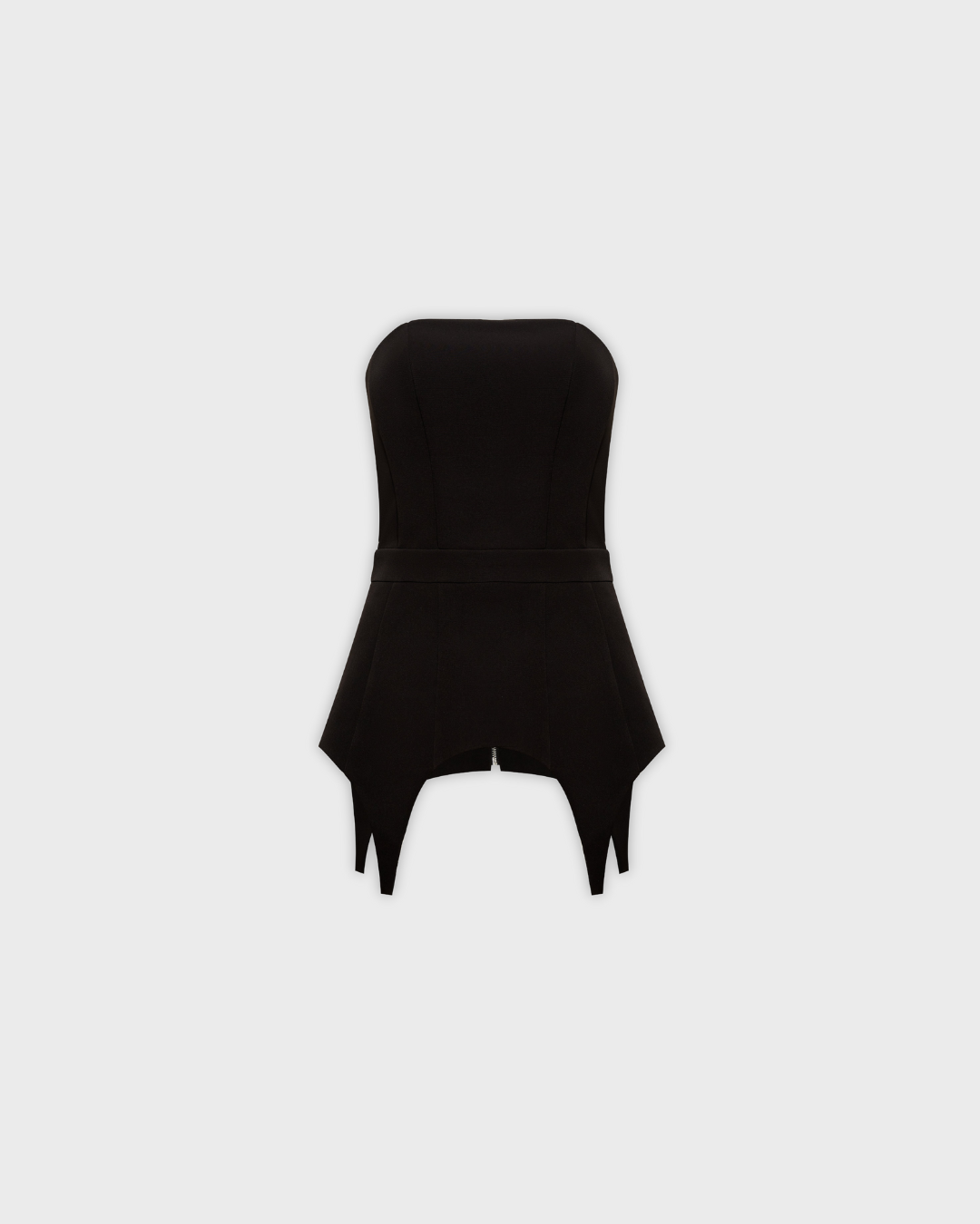 Black Corset with Sculpted Hem