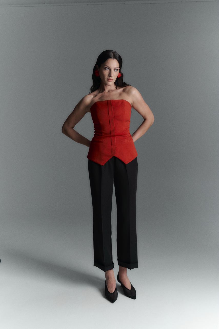 Red Corset with Boning