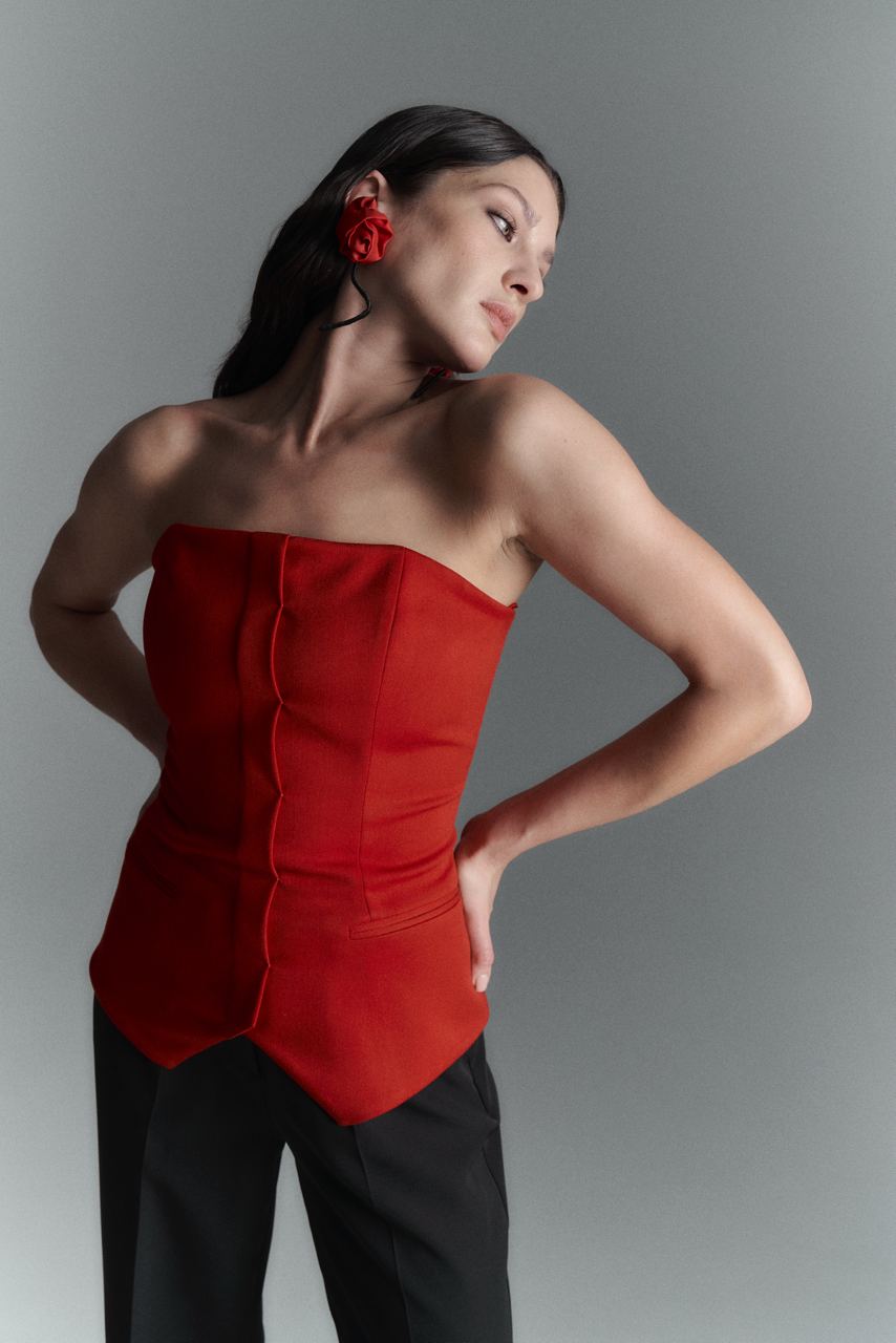 Red Corset with Boning
