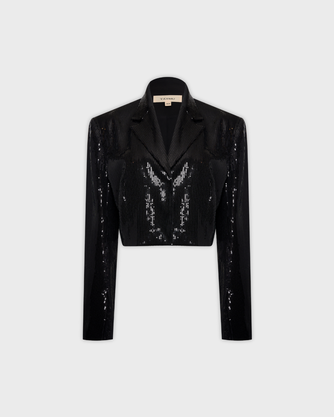 Black Cropped Sequin Jacket